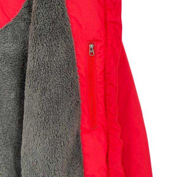 L.L. Bean Winter Warmer Jacket Fleece Lined Hooded Red 271138 Women 1X Regular - Picture 6 of 12